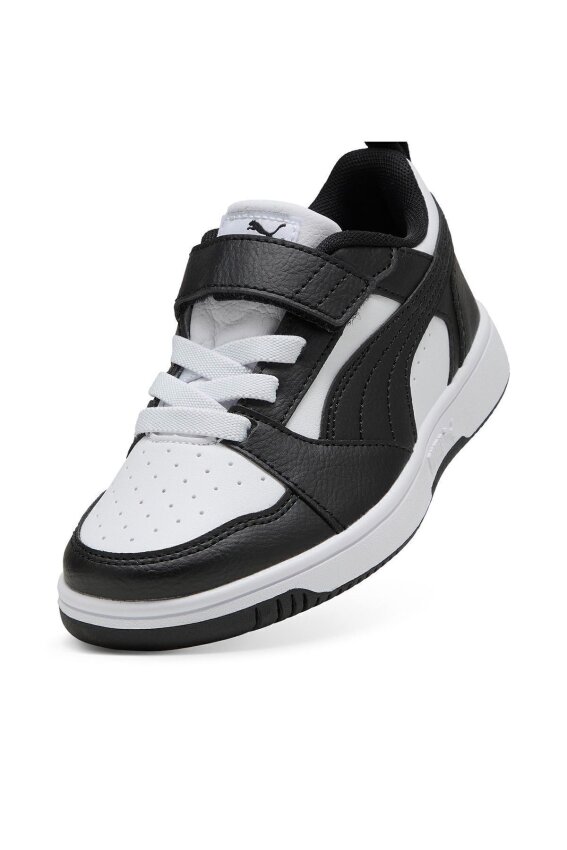 Puma Rebound V6 Lo Siyah-Beyaz Çocuk Günlük Ayakkabı - 4