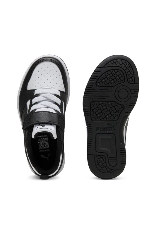 Puma Rebound V6 Lo Siyah-Beyaz Çocuk Günlük Ayakkabı - 3