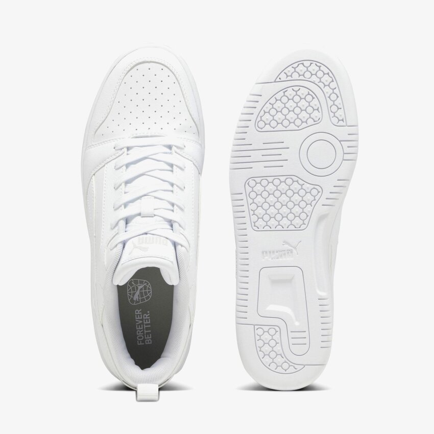 Puma Rebound v6 Low Beyaz-Gri Kadın Günlük Ayakkabı - 4