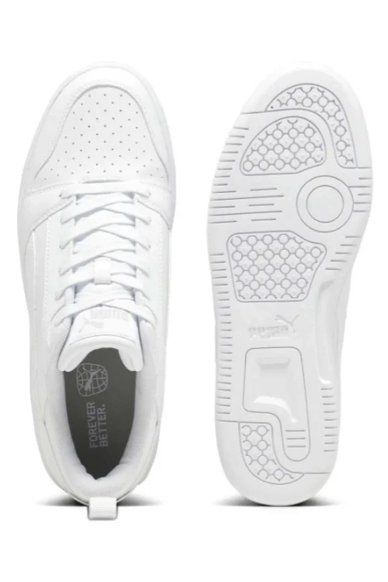 Puma Rebound v6 Low Beyaz-Gri Kadın Günlük Ayakkabı - 3