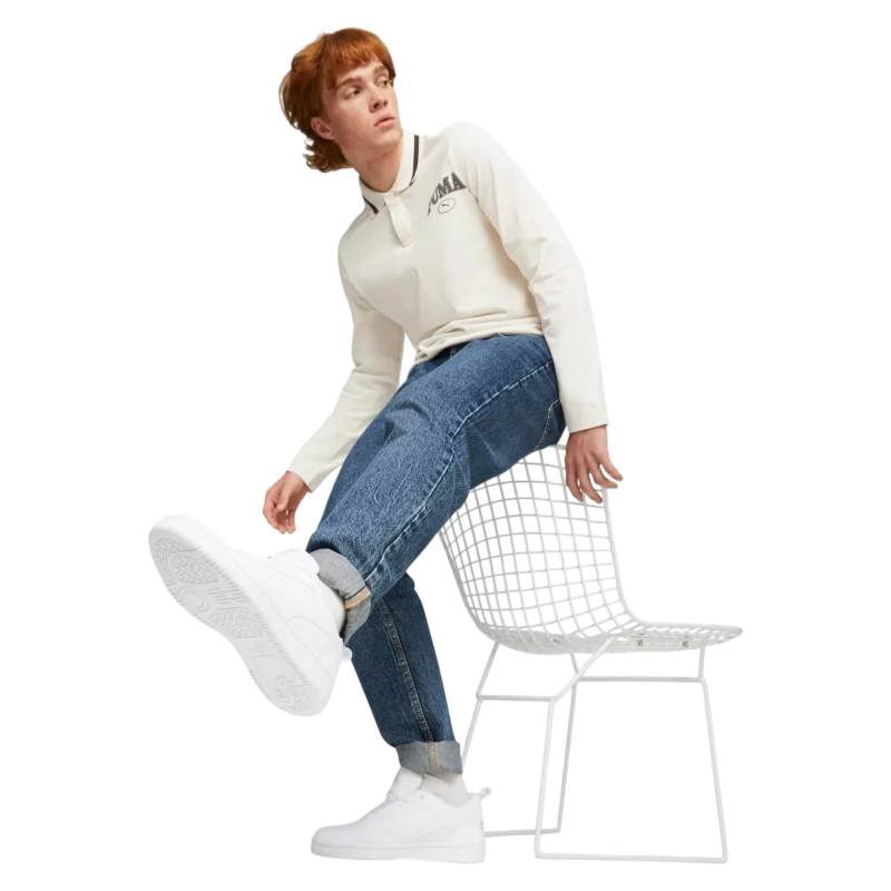 Puma Rebound v6 Low Beyaz-Gri Kadın Günlük Ayakkabı - 7