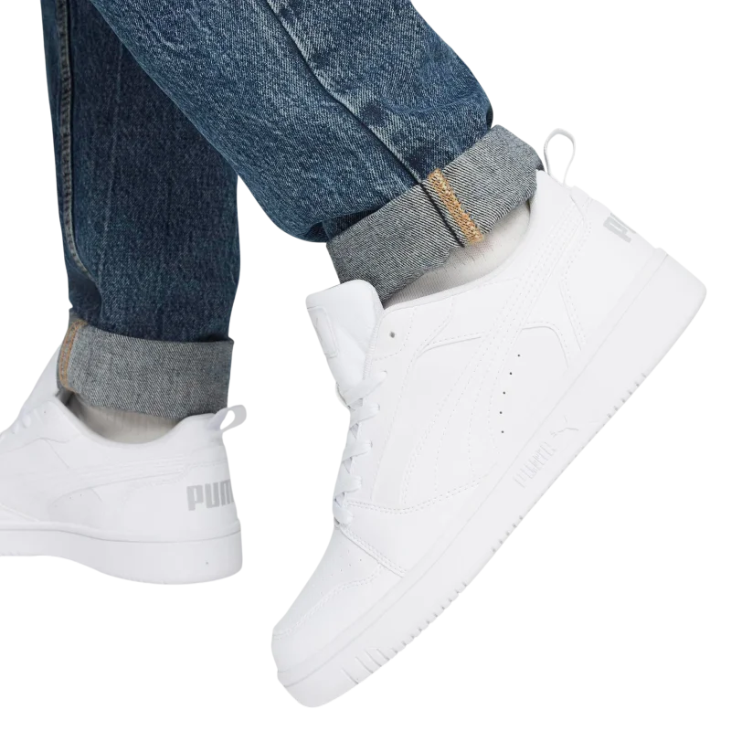 Puma Rebound v6 Low Beyaz-Gri Kadın Günlük Ayakkabı - 8