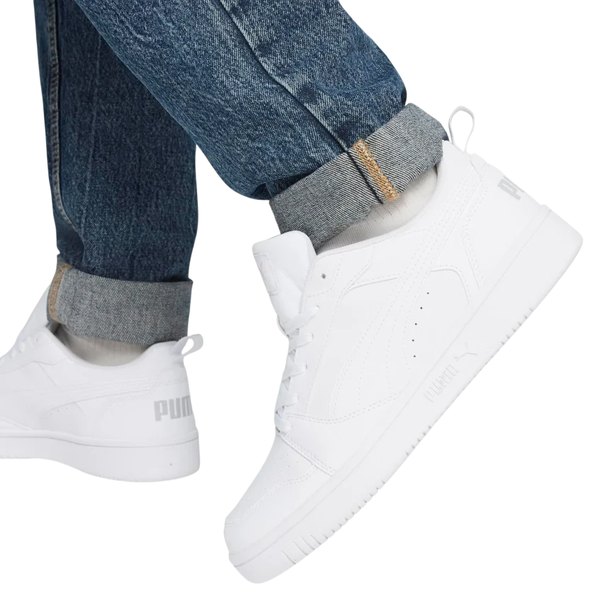 Puma Rebound v6 Low Beyaz-Gri Kadın Günlük Ayakkabı - 8