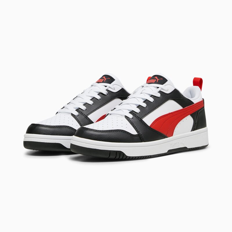 Puma Rebound v6 Low Beyaz-Kırmızı Kadın Günlük Ayakkabı - 3