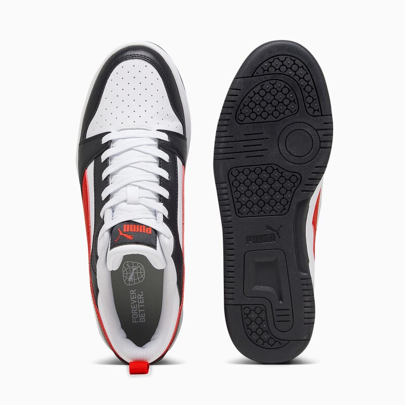 Puma Rebound v6 Low Beyaz-Kırmızı Kadın Günlük Ayakkabı - 5