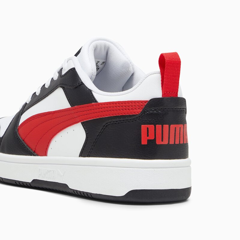 Puma Rebound v6 Low Beyaz-Kırmızı Kadın Günlük Ayakkabı - 4