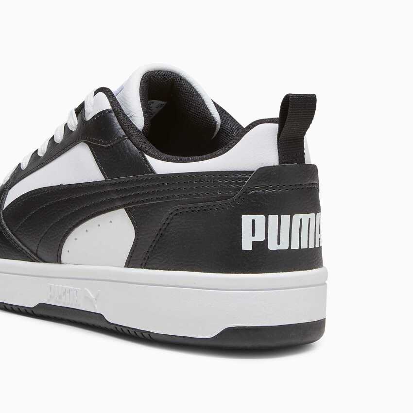 Puma Rebound v6 Low Beyaz-Siyah-Beyaz Erkek Günlük Ayakkabı - 5