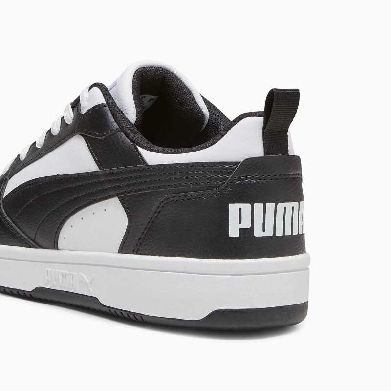 Puma Rebound v6 Low Beyaz-Siyah-Beyaz Erkek Günlük Ayakkabı - 5