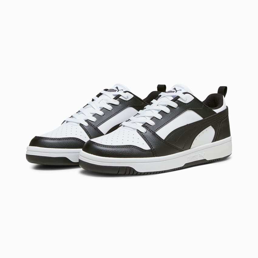 Puma Rebound v6 Low Beyaz-Siyah-Beyaz Erkek Günlük Ayakkabı - 3