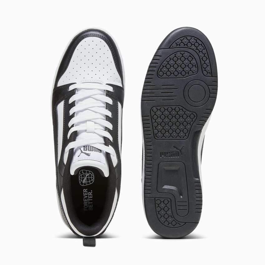 Puma Rebound v6 Low Beyaz-Siyah-Beyaz Erkek Günlük Ayakkabı - 4