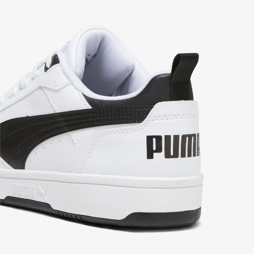 Puma Rebound v6 Low Beyaz-Siyah Erkek Günlük Ayakkabı - 3