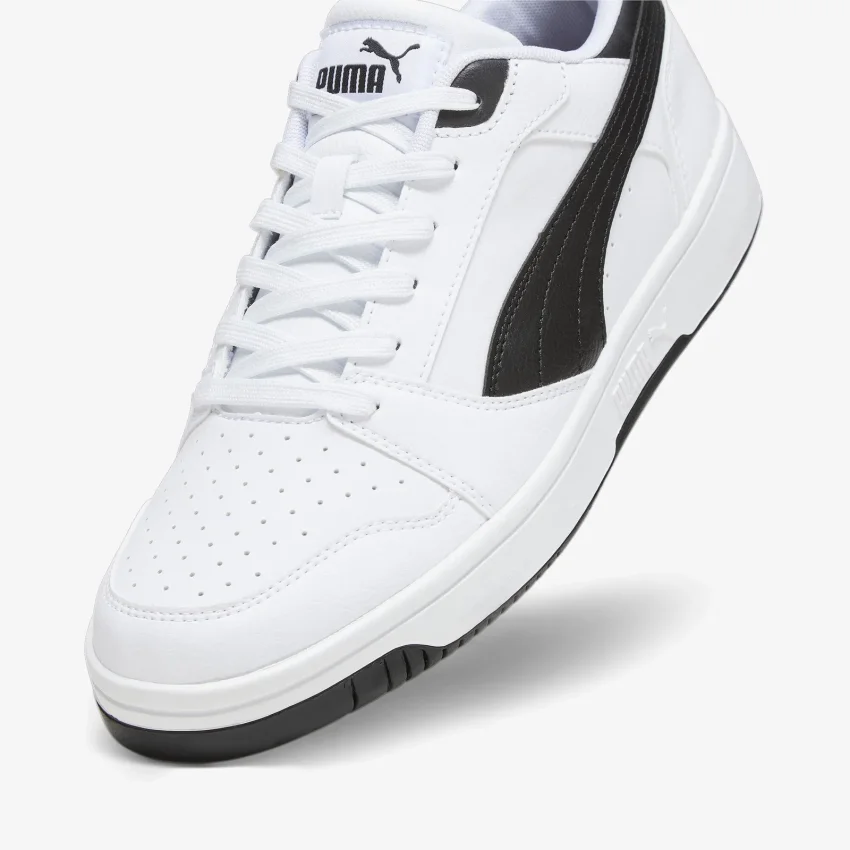 Puma Rebound v6 Low Beyaz-Siyah Erkek Günlük Ayakkabı - 3