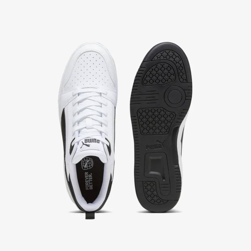 Puma Rebound v6 Low Beyaz-Siyah Erkek Günlük Ayakkabı - 4