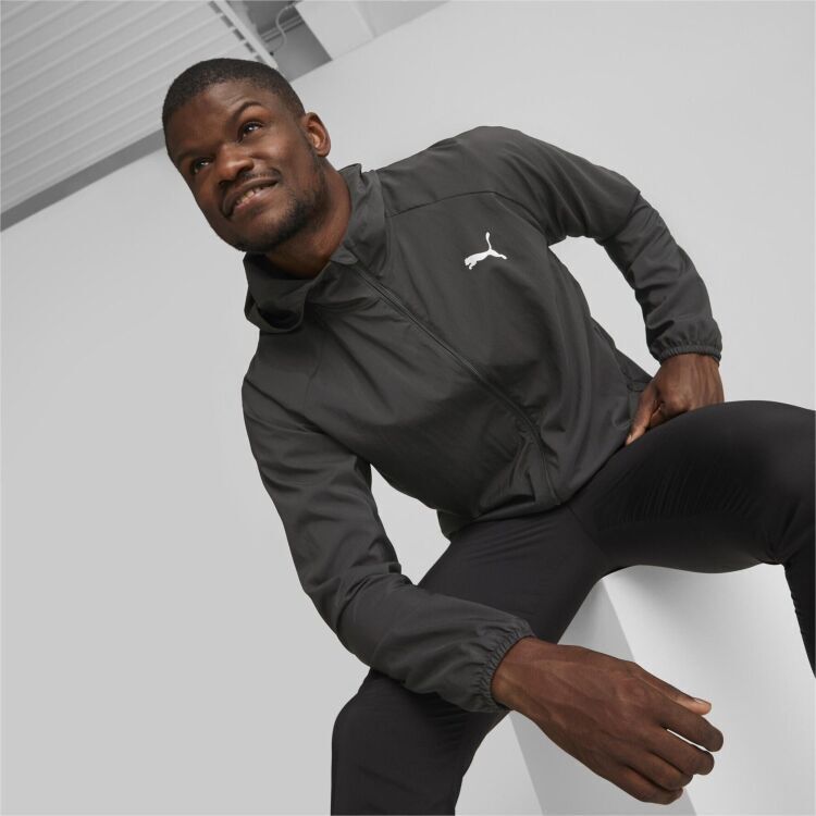 Puma RUN FAVORITE HOODED JACKET SİYAH Erkek Eşofman Üstü - 1