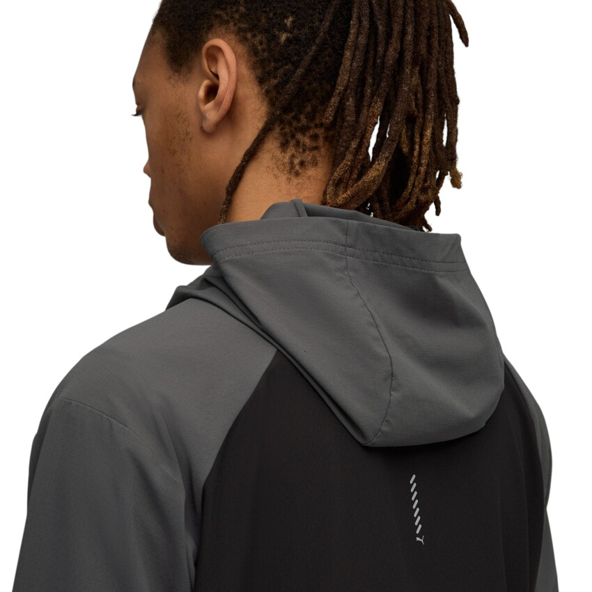 Puma Run Ultraweave Hooded Gri Erkek Yağmurluk - 4