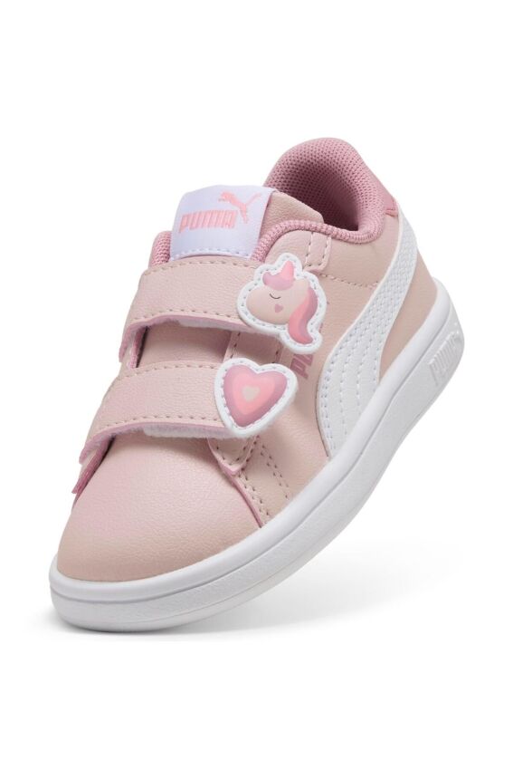 Puma Smash 3.0 Badges Pembe Çocuk Günlük Ayakkabı - 4