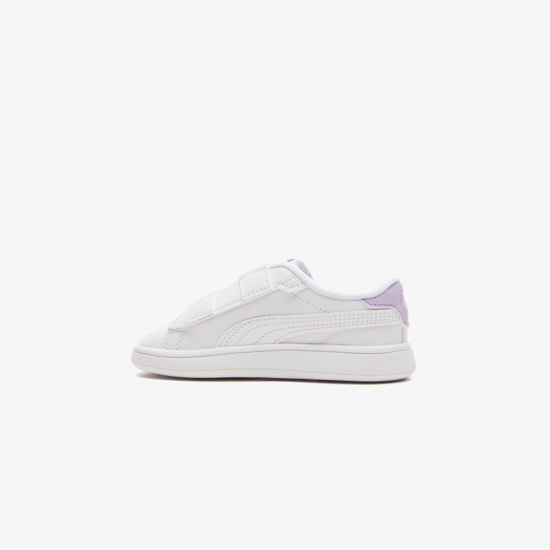 Puma Smash 3.0 Beyaz-Mor Çocuk Günlük Ayakkabı - 2