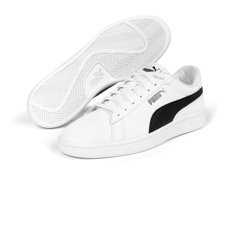 Puma Smash 3.0 Buck Beyaz-Siyah Erkek Günlük Ayakkabı - 3