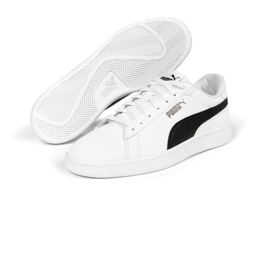 Puma Smash 3.0 Buck Beyaz-Siyah Erkek Günlük Ayakkabı - 3