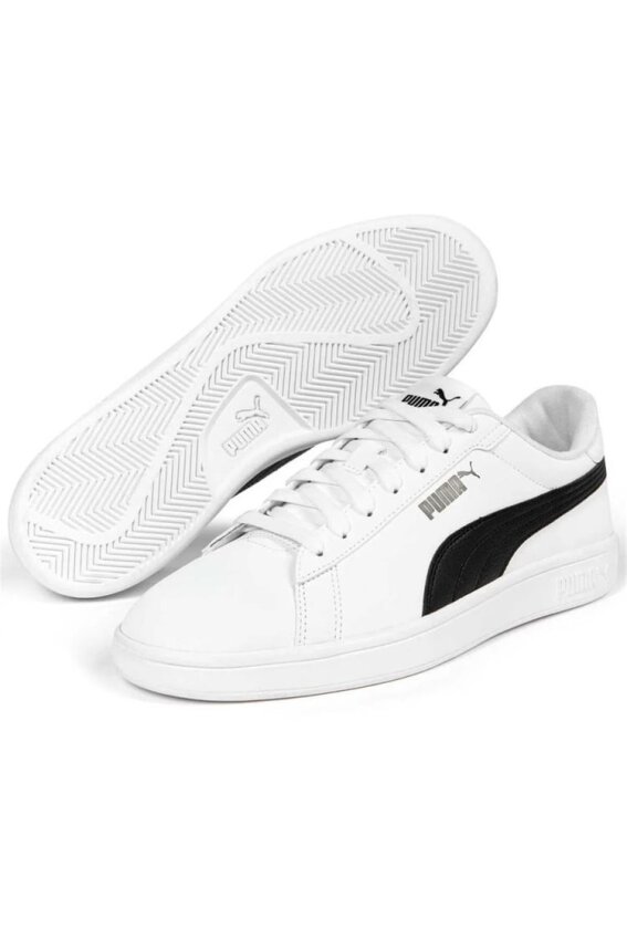 Puma Puma Smash 3.0 Buck Beyaz-Siyah Erkek Günlük Ayakkabı - 4