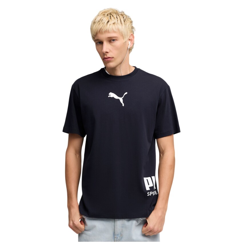 Puma Sport Graphic Tee Lacivert Erkek Tshirt - 1