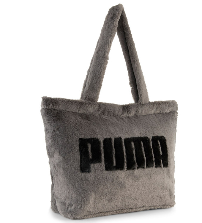 Puma Up Faux Fur Shopper Gri Kadın Omuz Çantası - 1