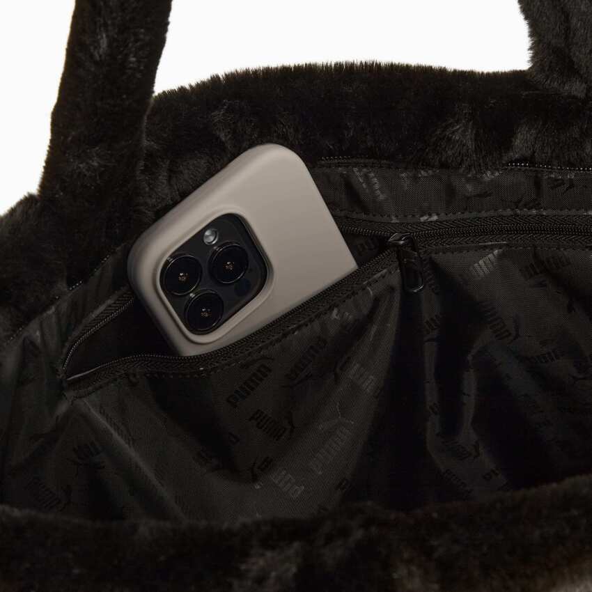 Puma Up Faux Fur Shopper Siyah Kadın Omuz Çantası - 4
