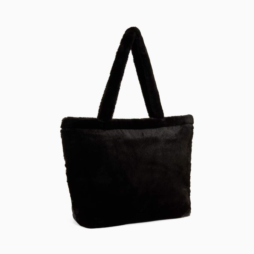 Puma Up Faux Fur Shopper Siyah Kadın Omuz Çantası - 3