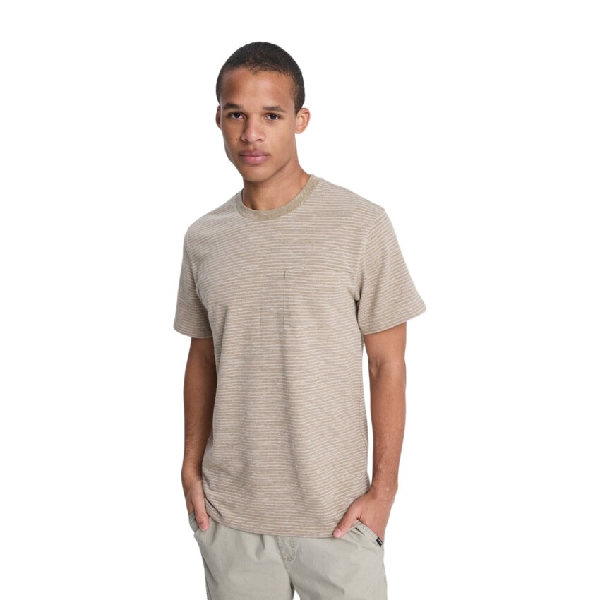 Quiksilver Lopaz Striped Bej Erkek Tshirt - 1