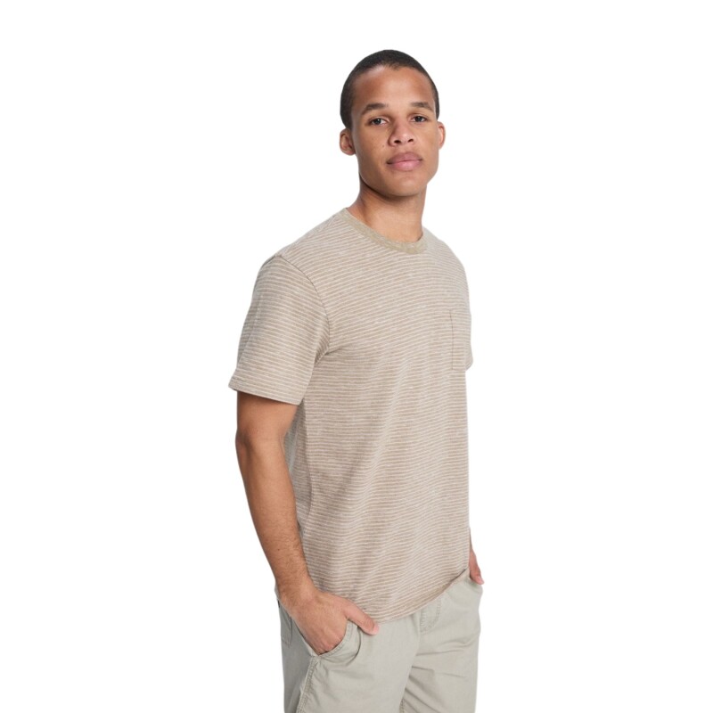 Quiksilver Lopaz Striped Bej Erkek Tshirt - 2