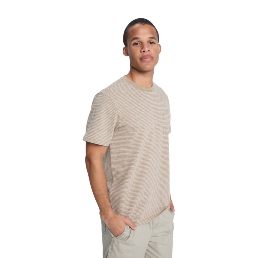 Quiksilver Lopaz Striped Bej Erkek Tshirt - 2