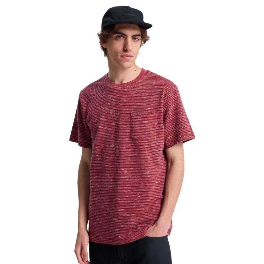 Quiksilver Lopaz Striped S Kırmızı Erkek Tshirt - 1