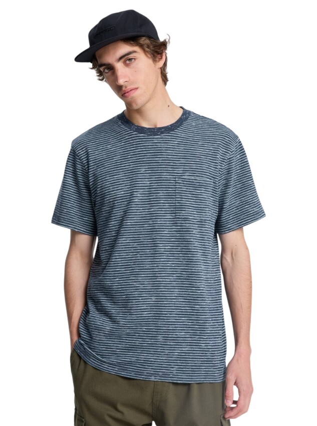 Quiksilver Lopaz Striped S Lacivert Erkek Tshirt - 1