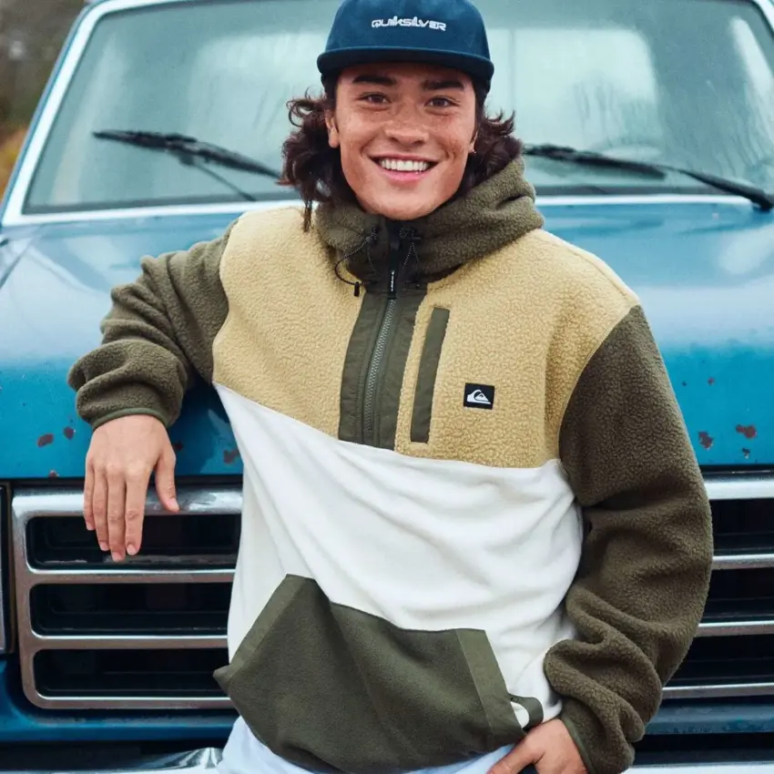 Quiksilver Ocean View Mix Up Hoody Haki Erkek Polar - 2