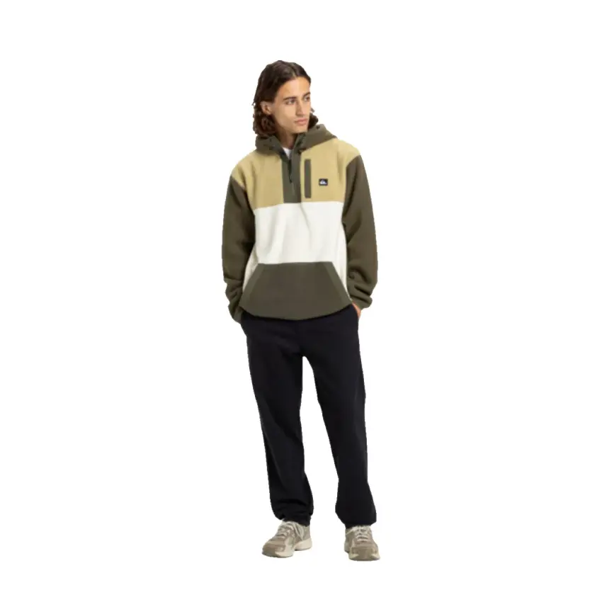 Quiksilver Ocean View Mix Up Hoody Haki Erkek Polar - 5