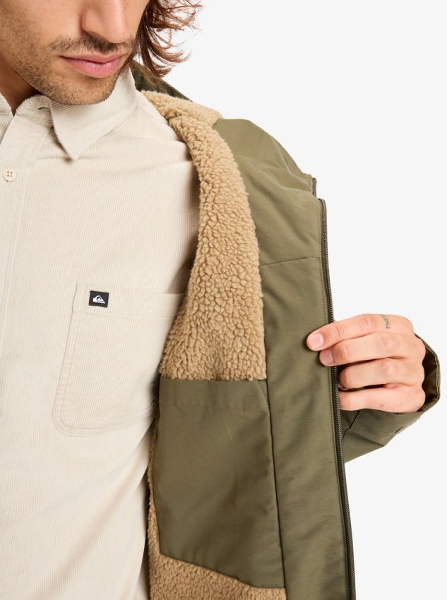 Quiksilver Overcast 3K Warm Haki Erkek Mont - 4