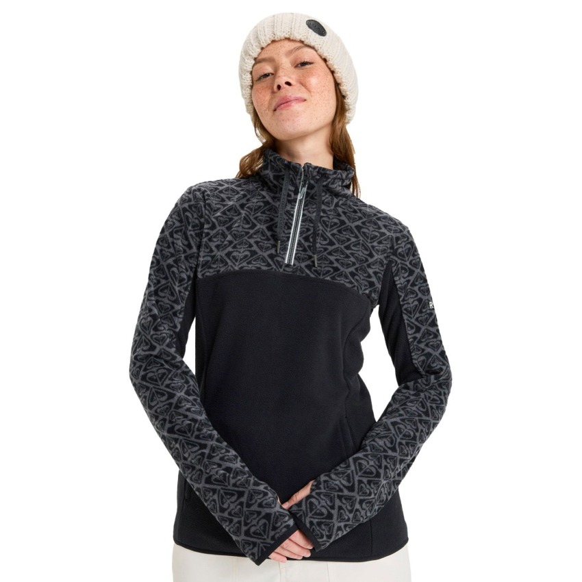 Roxy Sayna Half Zip Siyah Kadın Polar - 1