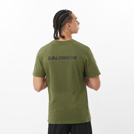 Salomon Dynamic Logo Haki Erkek Tshirt - 2