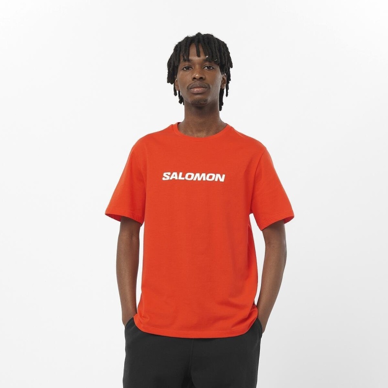 Salomon Logo Performance Kırmızı Erkek Tshirt - 1