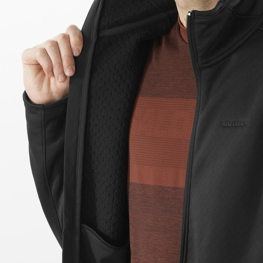 Salomon Outline Warm Fleece FZ M Siyah Erkek Polar - 5