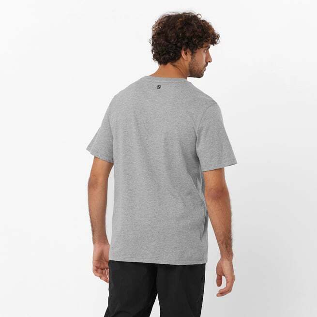 Salomon RUNNING GRAPHIC SS Gri Erkek Tshirt - 2