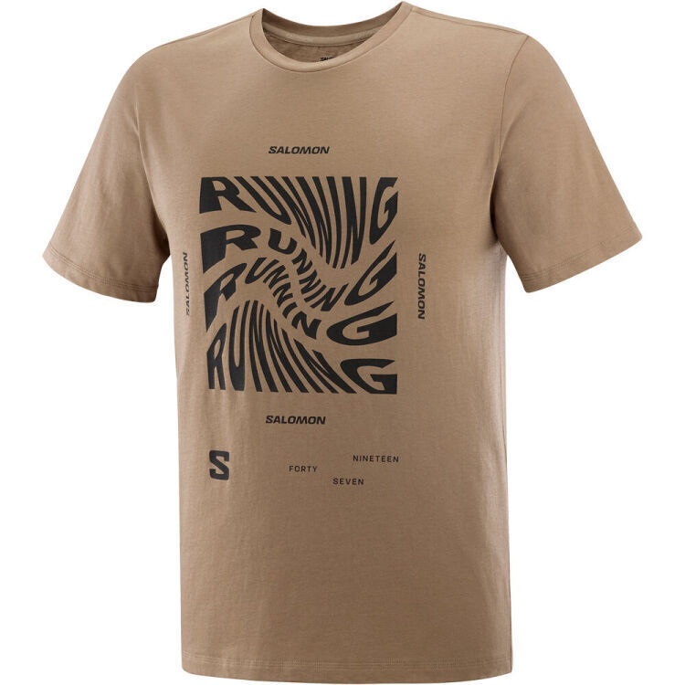 Salomon RUNNING GRAPHIC SS TEE M Kahverengi Erkek Tshirt - 3