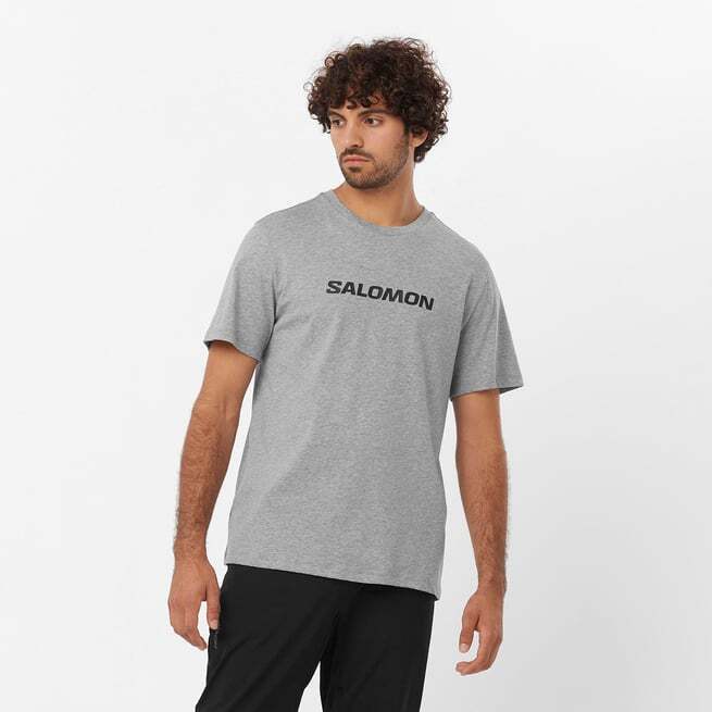 Salomon SAL LOGO PERF SS TEE M Gri Erkek Tshirt 
