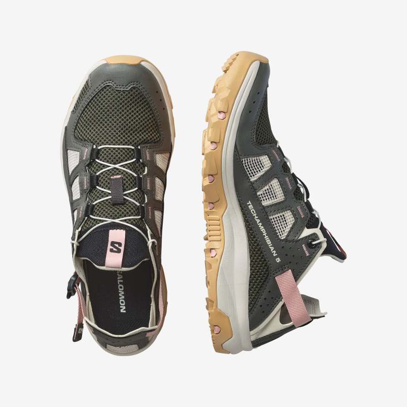 Salomon Techamphibian 5 Haki Kadın Outdoor Ayakkabı - 4