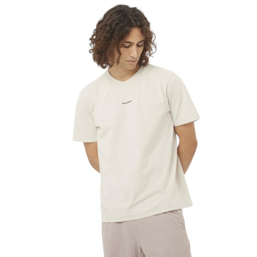 Salomon Trackline Bej Erkek Tshirt - 1