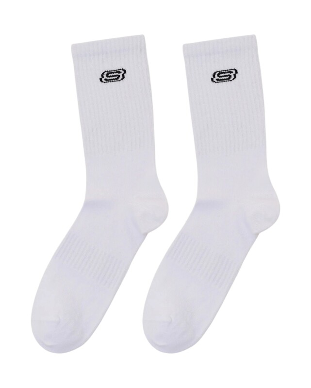 Skechers 2'li Paket Athleisure S Logo Beyaz Unisex Çorap - 1