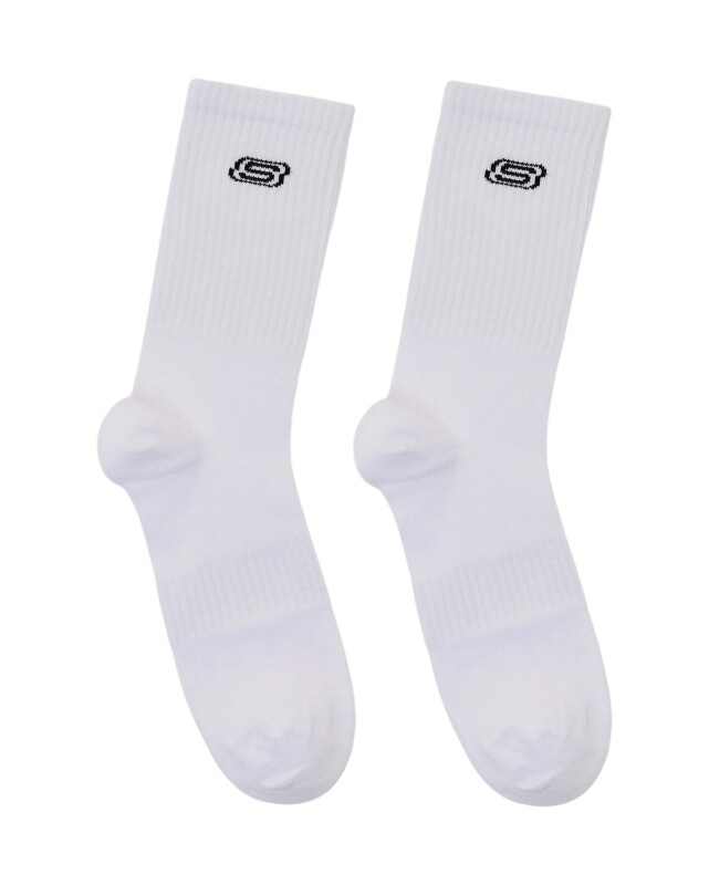 Skechers 2'li Paket Athleisure S Logo Beyaz Unisex Çorap - 2