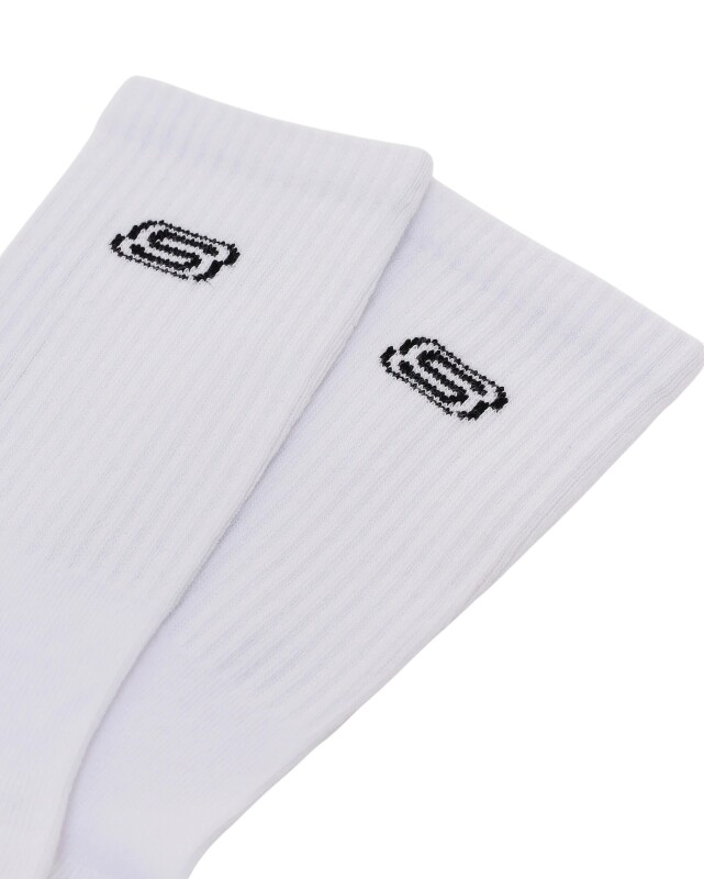 Skechers 2'li Paket Athleisure S Logo Beyaz Unisex Çorap - 3