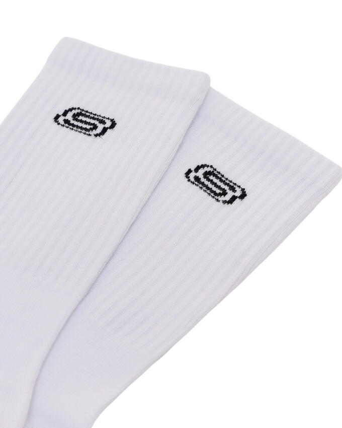 Skechers 2'li Paket Athleisure S Logo Beyaz Unisex Çorap - 3