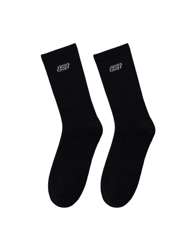 Skechers 2'li Paket Athleisure S Logo Uzun Siyah Unisex Çorap - 1